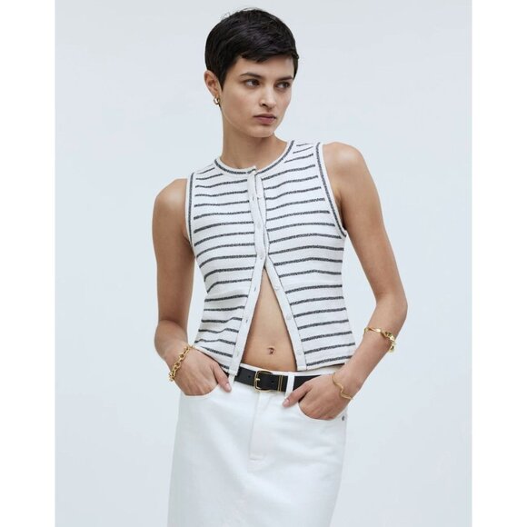 Madewell Tops - MADEWELL Split-Crewneck Cardigan Tank Top in Lighthouse NWT